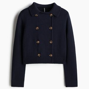H&M Fine-Knit Double-Breasted Cardigan